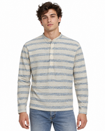 Striped long-sleeve Henley shirt