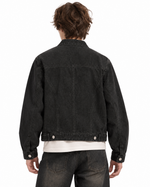 Distressed stand-collar jacket
