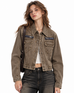Multi-pocket denim jacket