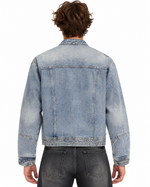 Distressed denim jacket