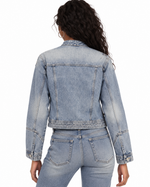 Distressed denim jacket