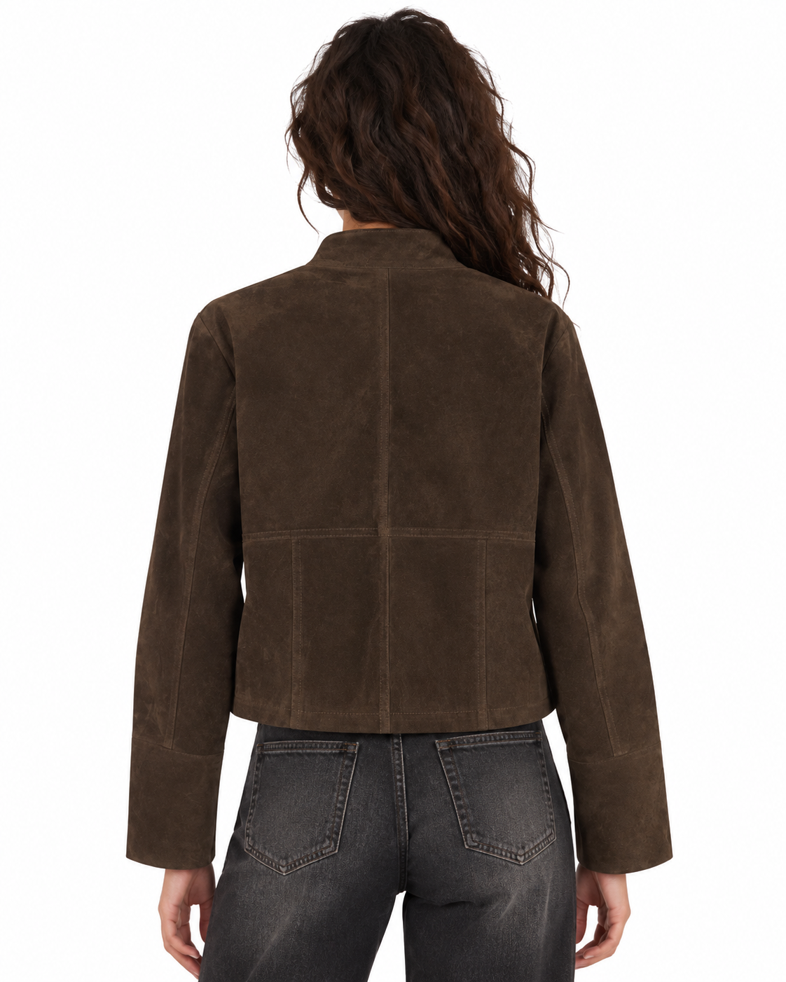 Stand-collar zip-up jacket