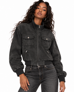Stand-collar zip-up jacket