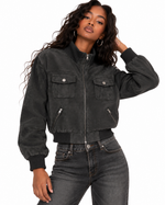 Stand-collar zip-up jacket