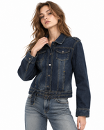 Double-belt denim jacket