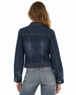 Double-belt denim jacket
