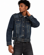 Double-belt denim jacket