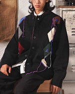 Retro colorblock thickened sweater