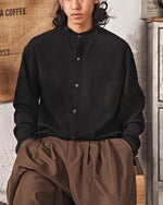 단색 루즈한 긴팔 셔츠