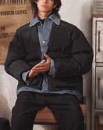 Fake two-piece denim patchwork jacket