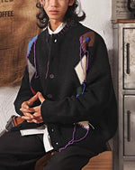 Retro colorblock thickened sweater