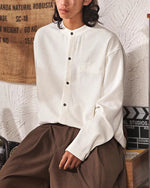 단색 루즈한 긴팔 셔츠