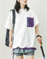 Contrast pocket short sleeves