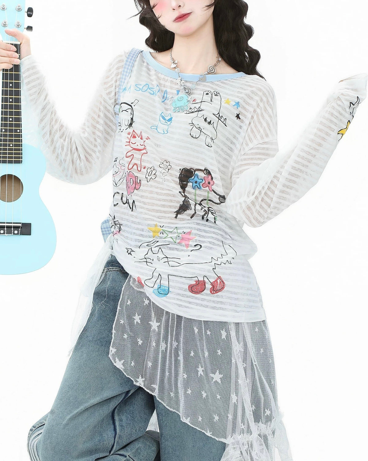 Fun pattern long sleeves