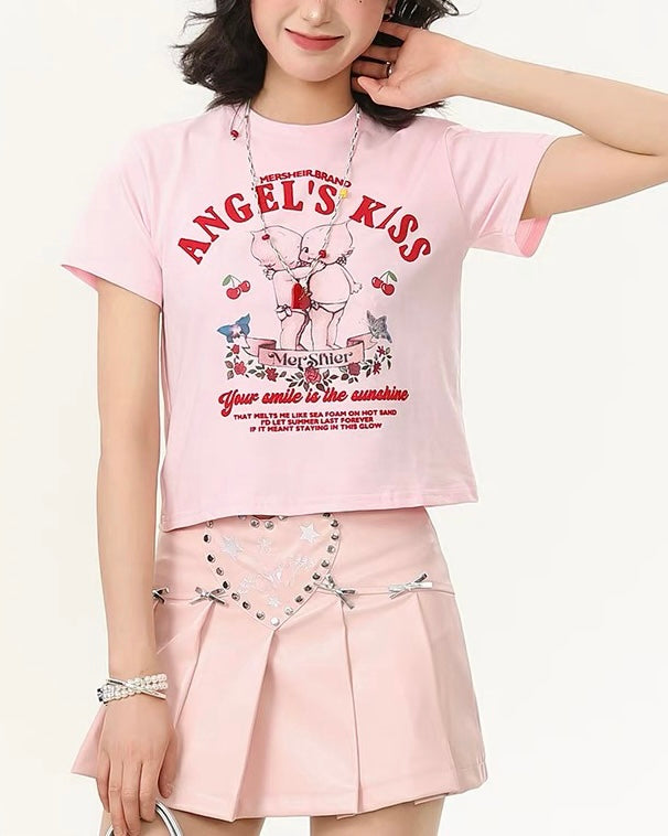 Retro cute short sleeves