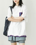 Contrast pocket short sleeves