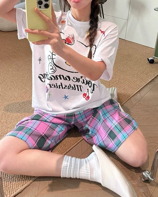 심플한 플레드 캐주얼 반바지