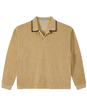 360g Retro-style collared sweatshirt