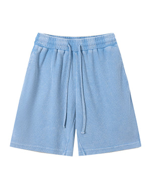 235g Distressed waffle-knit shorts