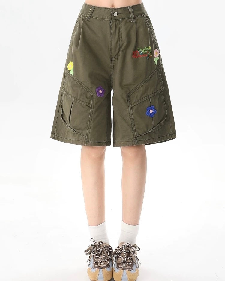 Retro simple cargo shorts