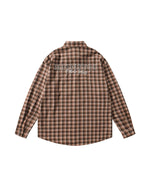 ビーズチェック柄長袖シャツ