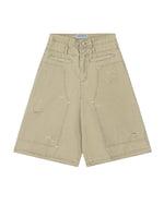 万能なウォッシュ加工デニムショートパンツ