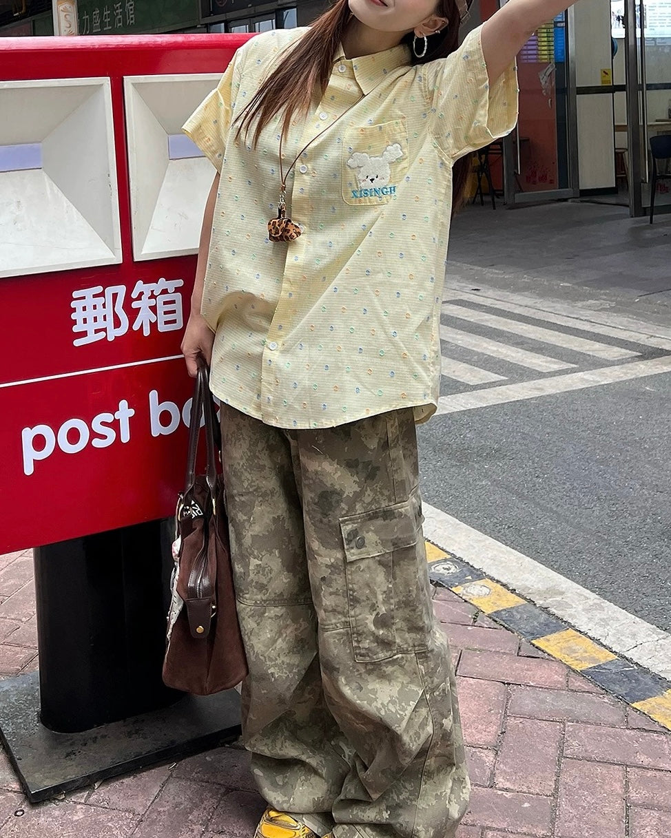 귀여운 컬러풀한 반팔 셔츠