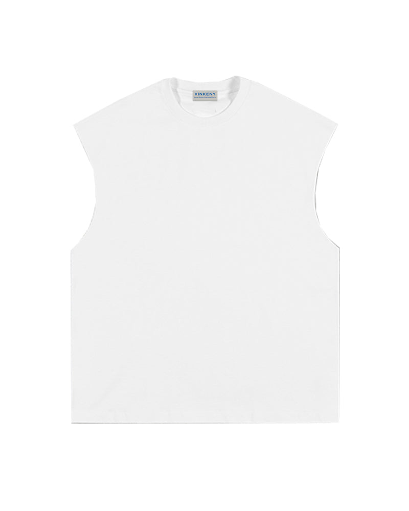 305g Solid-color wide-strap tank top
