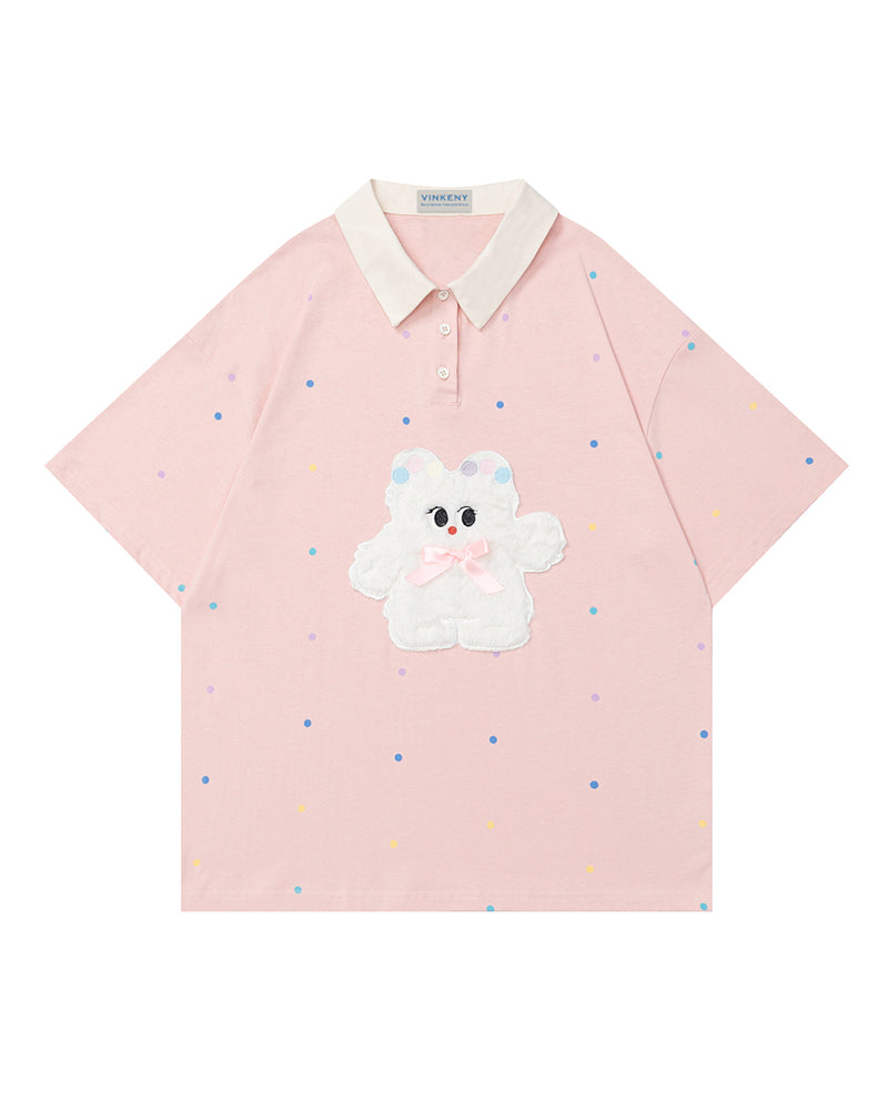 Simple lapel short sleeves