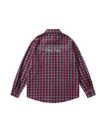 ビーズチェック柄長袖シャツ