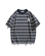 Contrast striped short sleeves