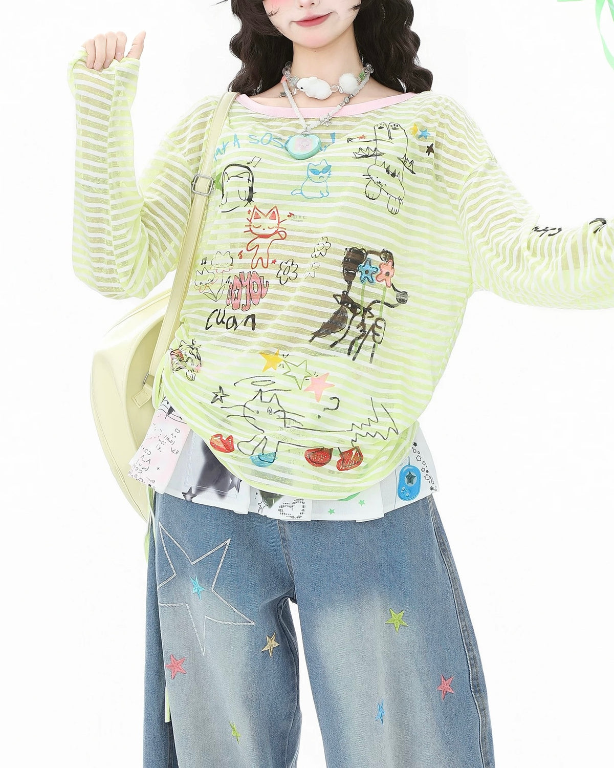 Fun pattern long sleeves