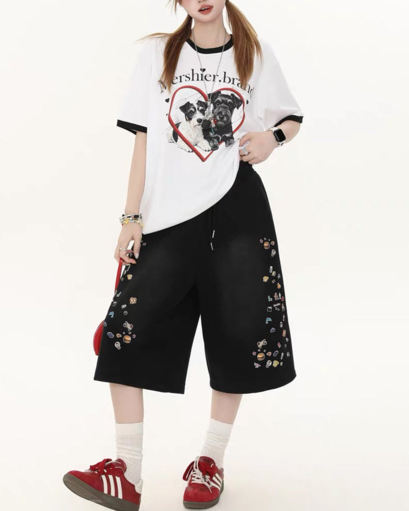Sticker casual shorts
