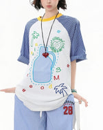 コントラストカラーの楽しい半袖