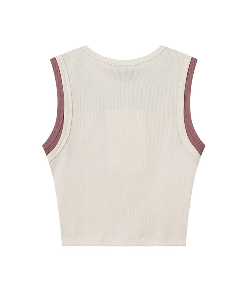 Fake two piece cute vest