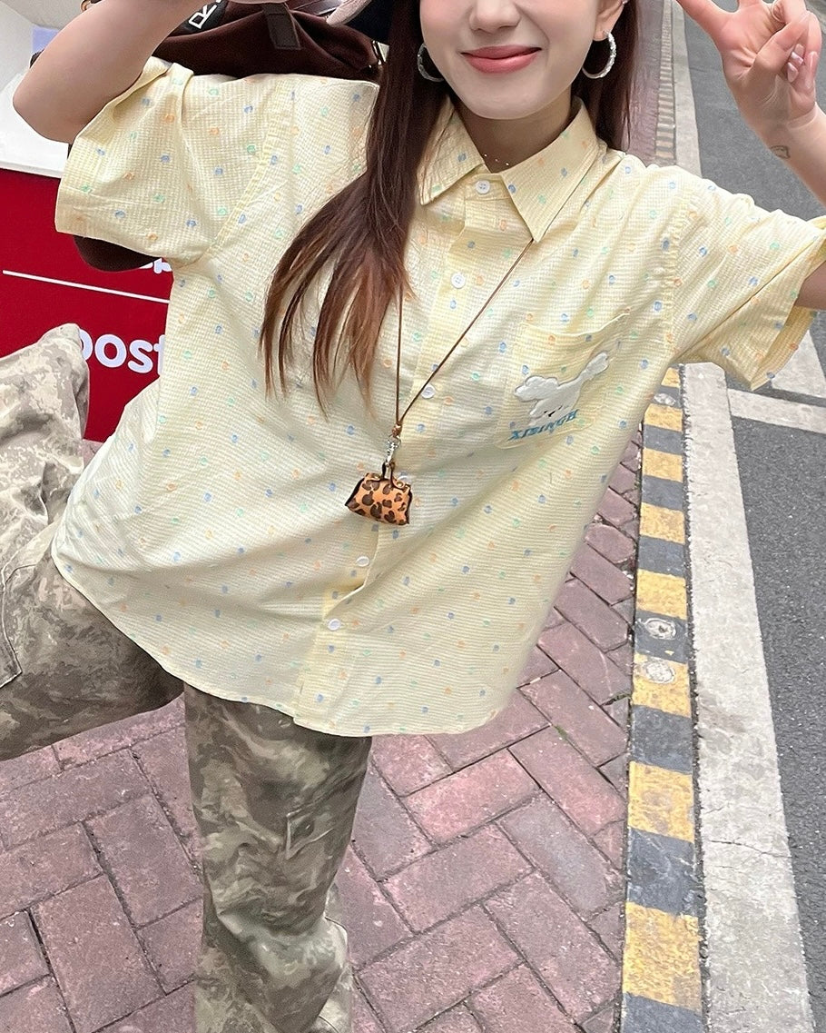 귀여운 컬러풀한 반팔 셔츠
