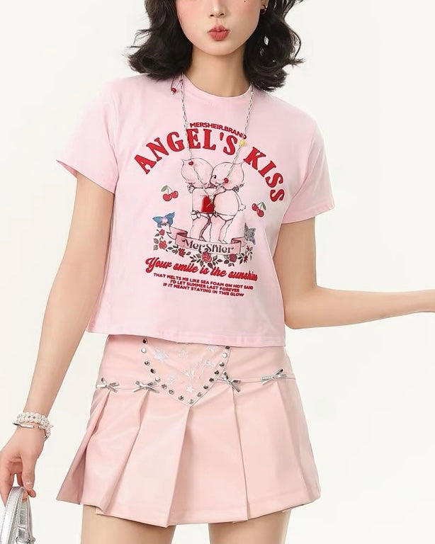 Retro cute short sleeves