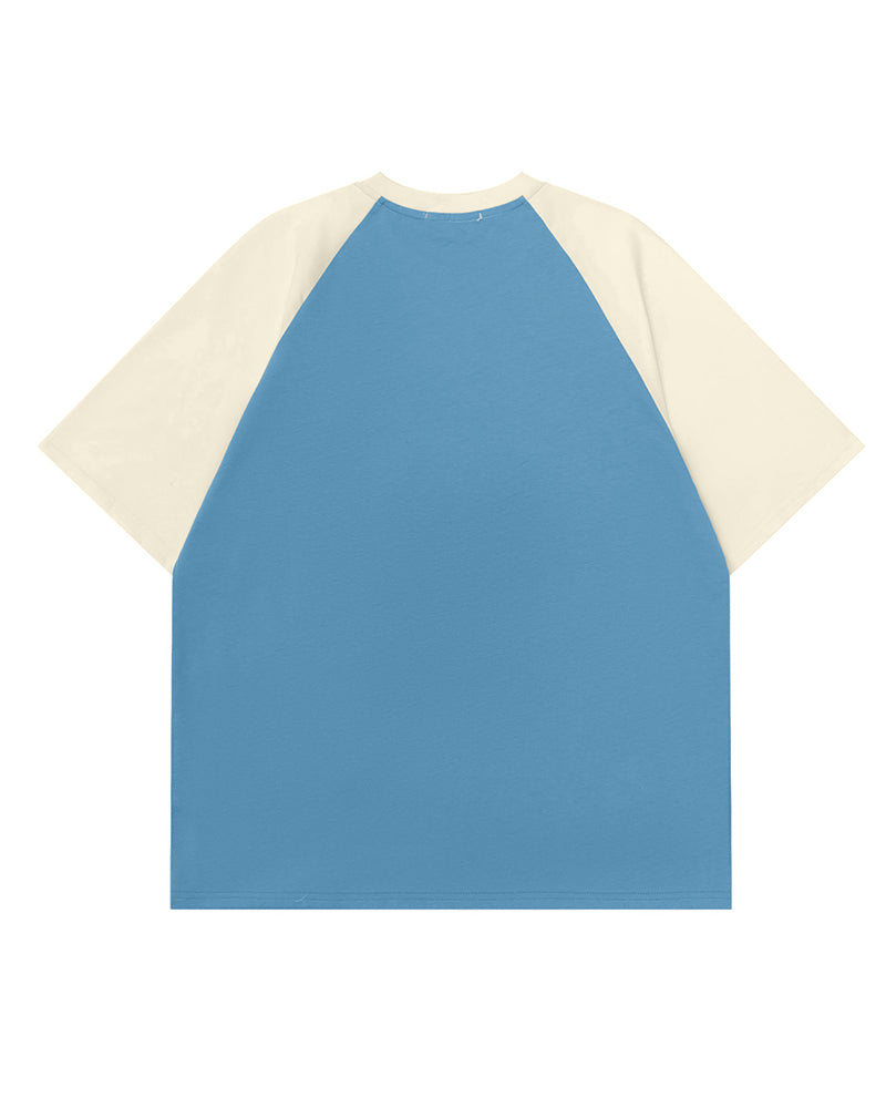 Contrast color skateboard puppy short sleeves
