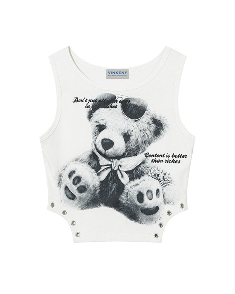 Bear print vest