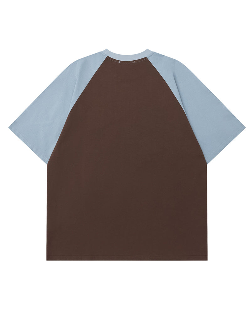 Contrast color skateboard puppy short sleeves