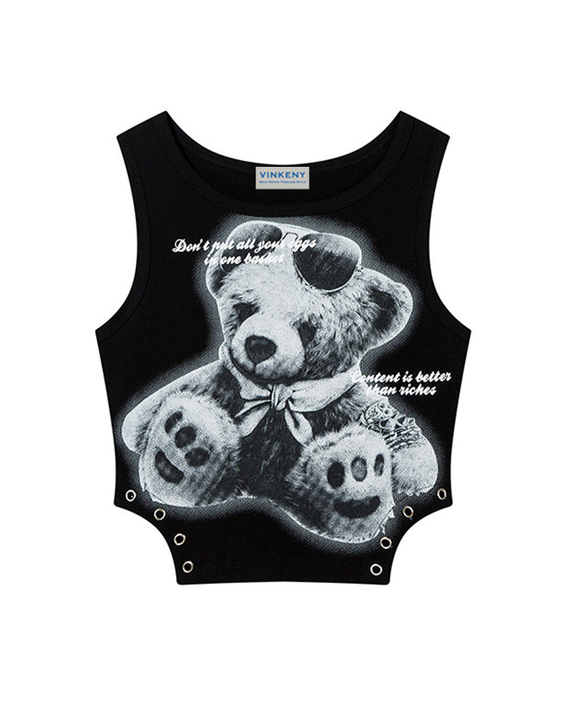 Bear print vest