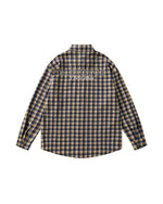 ビーズチェック柄長袖シャツ