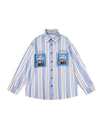 줄무늬 자수 긴팔 셔츠